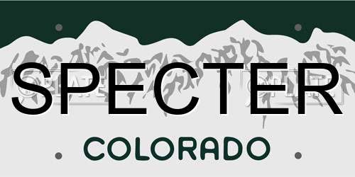 SPECTER Colorado License Plate