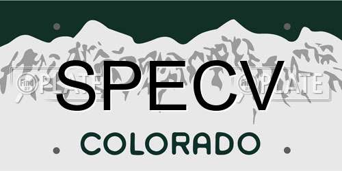 SPECV Colorado License Plate