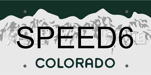 SPEED6 Colorado License Plate
