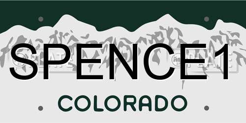 SPENCE1 Colorado License Plate