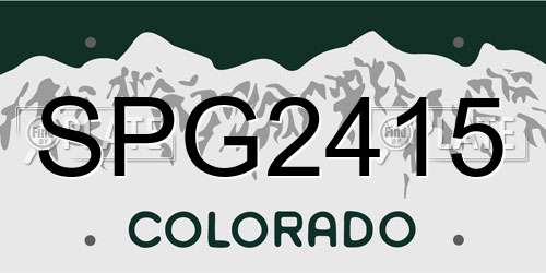 SPG2415 Colorado License Plate