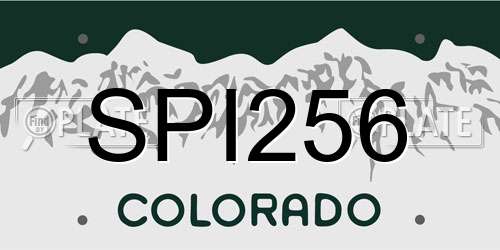 SPI256 Colorado License Plate