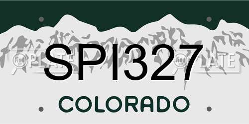 SPI327 Colorado License Plate