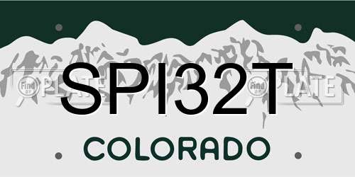 SPI32T Colorado License Plate