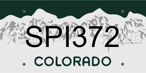 SPI372 Colorado License Plate