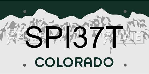 SPI37T Colorado License Plate
