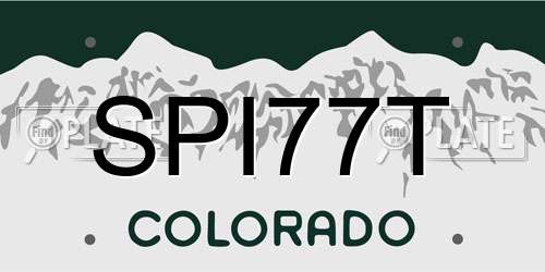 SPI77T Colorado License Plate