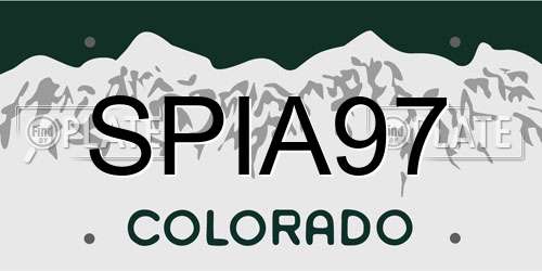 SPIA97 Colorado License Plate