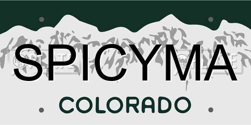 SPICYMA Colorado License Plate