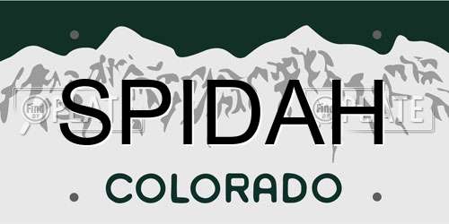 SPIDAH Colorado License Plate