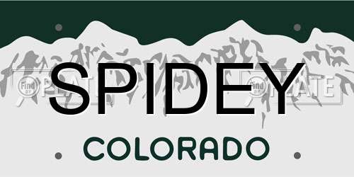 SPIDEY Colorado License Plate