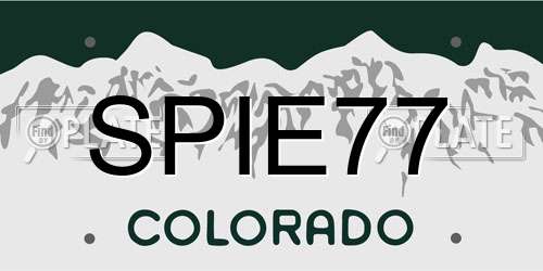 SPIE77 Colorado License Plate