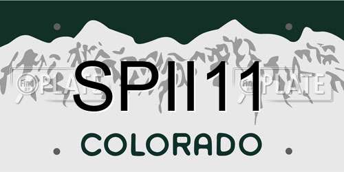 SPII11 Colorado License Plate
