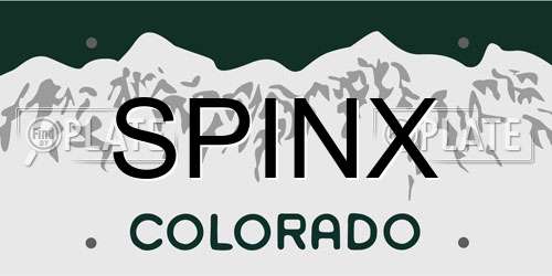 SPINX Colorado License Plate