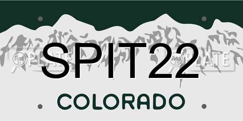 SPIT22 Colorado License Plate