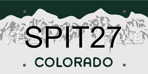 SPIT27 Colorado License Plate
