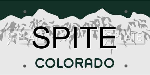 SPITE Colorado License Plate