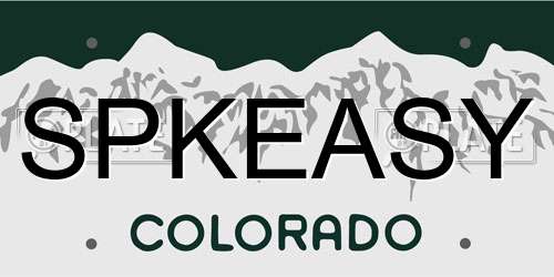 SPKEASY Colorado License Plate