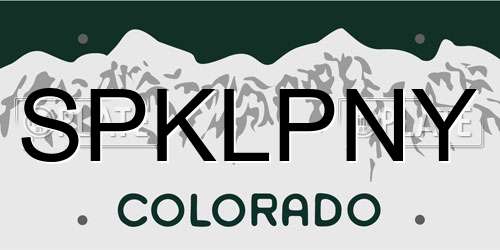 SPKLPNY Colorado License Plate