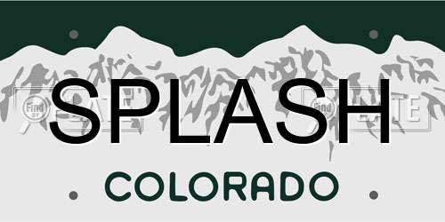 SPLASH Colorado License Plate