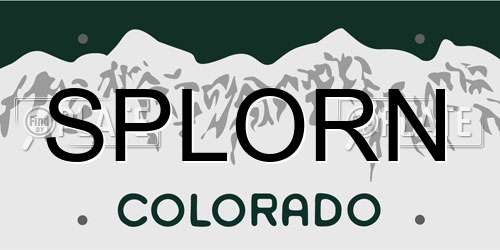 SPLORN Colorado License Plate