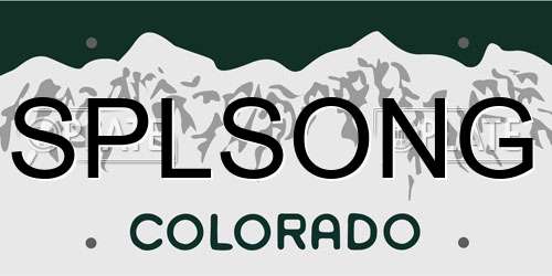 SPLSONG Colorado License Plate