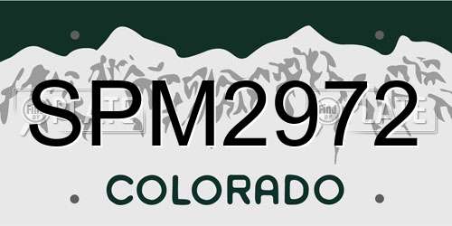 SPM2972 Colorado License Plate
