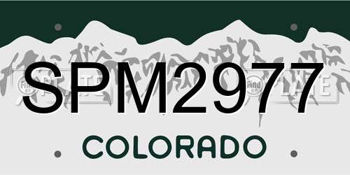 SPM2977 Colorado License Plate