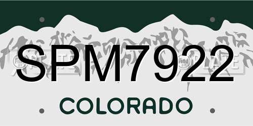 SPM7922 Colorado License Plate