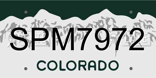 SPM7972 Colorado License Plate