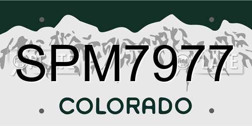 SPM7977 Colorado License Plate
