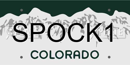 SPOCK1 Colorado License Plate