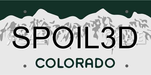 SPOIL3D Colorado License Plate