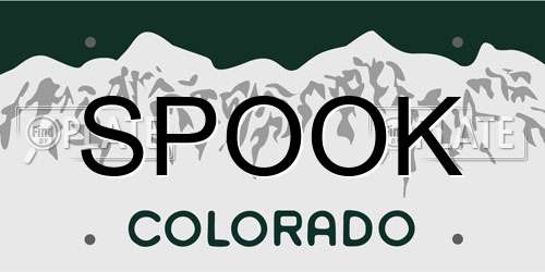 SPOOK Colorado License Plate