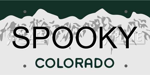 SPOOKY Colorado License Plate