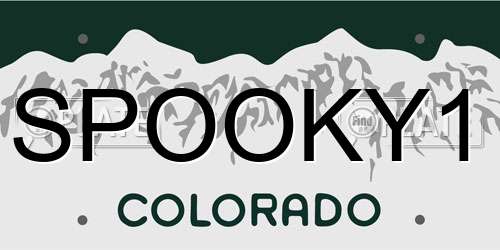 SPOOKY1 Colorado License Plate
