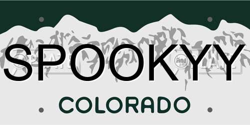 SPOOKYY Colorado License Plate