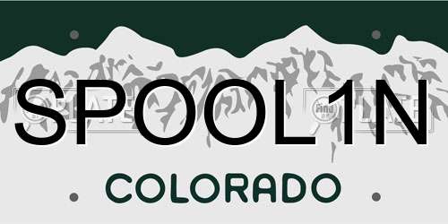 SPOOL1N Colorado License Plate