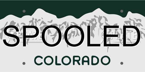 SPOOLED Colorado License Plate