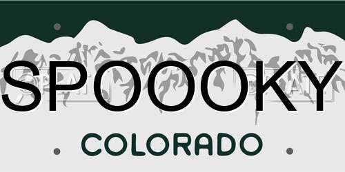 SPOOOKY Colorado License Plate