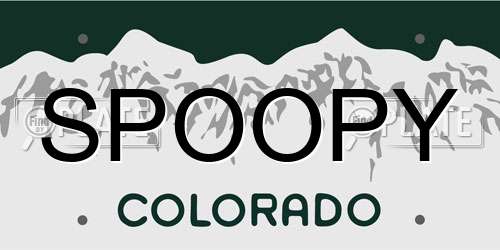 SPOOPY Colorado License Plate