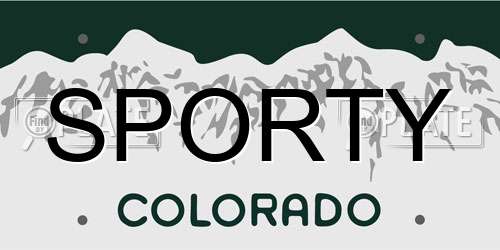 SPORTY Colorado License Plate