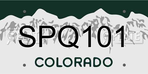 SPQ101 Colorado License Plate