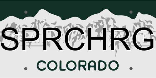 SPRCHRG Colorado License Plate