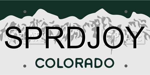 SPRDJOY Colorado License Plate