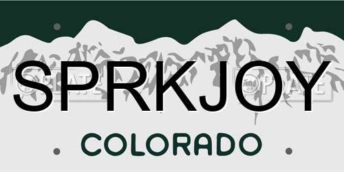 SPRKJOY Colorado License Plate