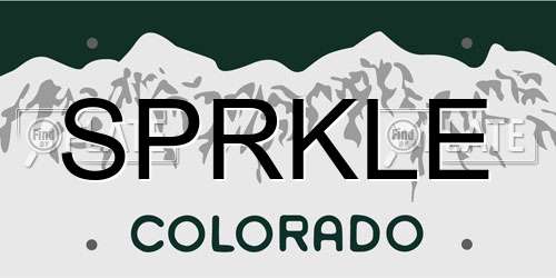 SPRKLE Colorado License Plate