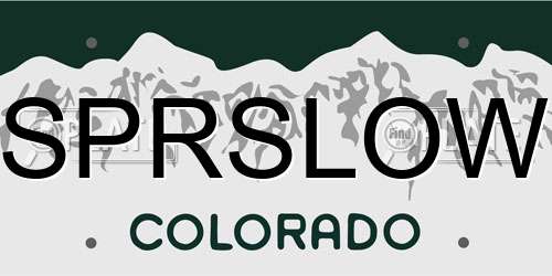 SPRSLOW Colorado License Plate