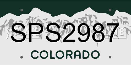SPS2987 Colorado License Plate