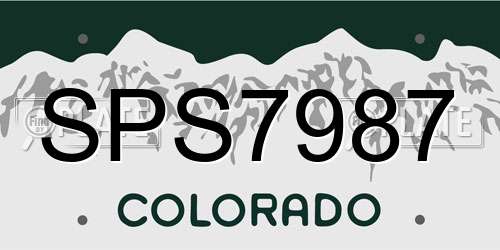 SPS7987 Colorado License Plate